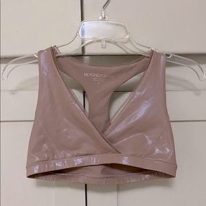 Beyond Yoga pink shimmery top